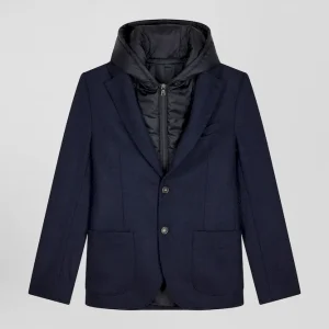 Alternative view of Veste blazer 2-en-1 en laine mélangée marine coupe Modern