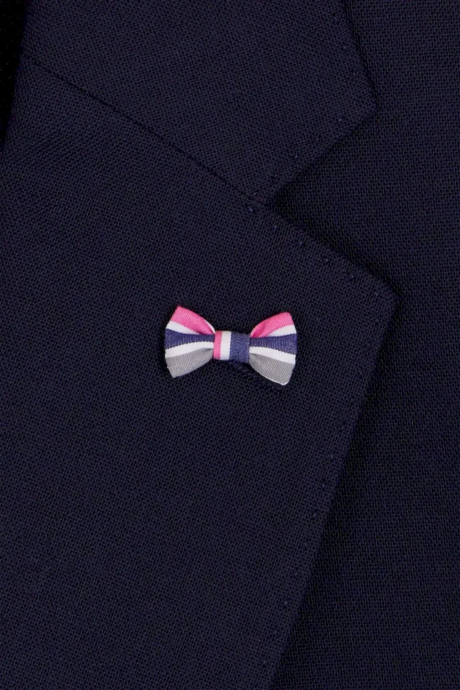 Veste en laine mélangée marine à doublure cerclée coupe Modern – Bild 3