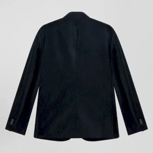 Alternative view of Veste en velours coton stretch bleu marine coupe Modern