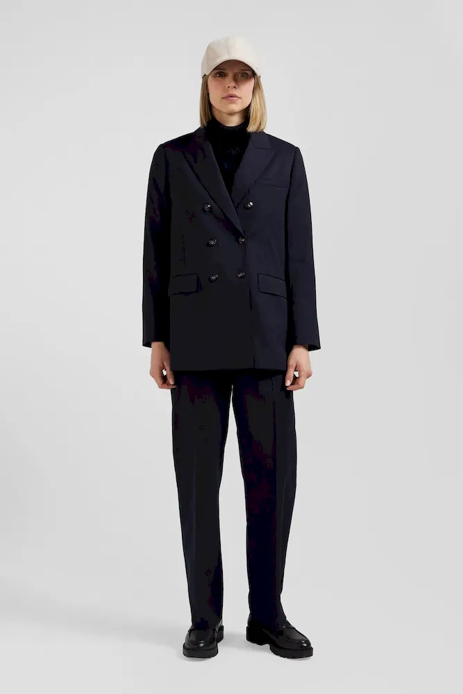 Veste blazer à double boutonnage bleu marine coupe Modern