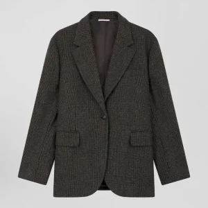 Alternative view of Veste blazer en laine mélangée prince de Galles coupe Oversized