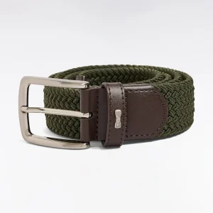 Ceinture textile élastiquée kaki