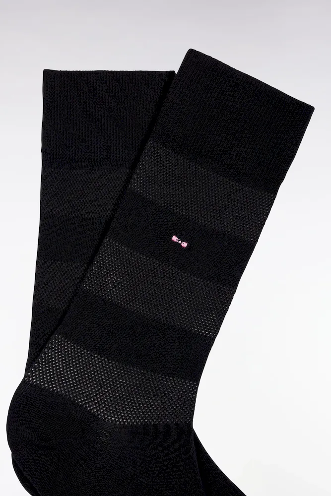 Chaussettes En Coton Stretch Mélangé Noires