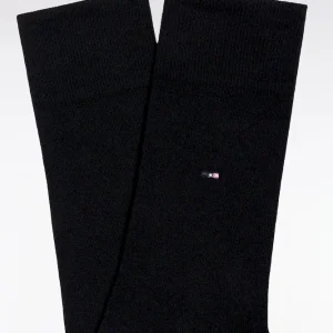 Alternative view of Chaussettes en coton stretch mélangé noires à renforts roses