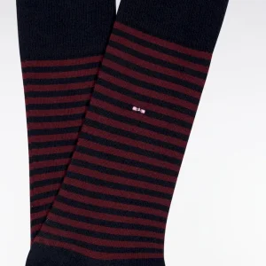 Alternative view of Chaussettes rayées en coton mélangé bordeaux