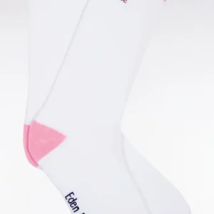 Alternative view of Chaussettes en coton mélangées blanches à renforts roses