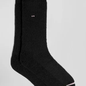 Chaussettes unies en coton côtelé noires
