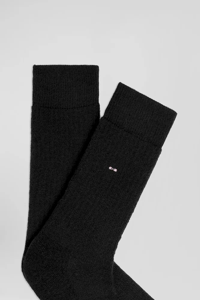 Chaussettes Unies En Coton Côtelé Noires