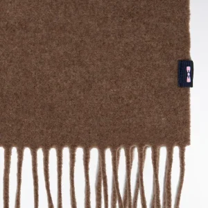 Alternative view of Écharpe frangée en laine vierge marron