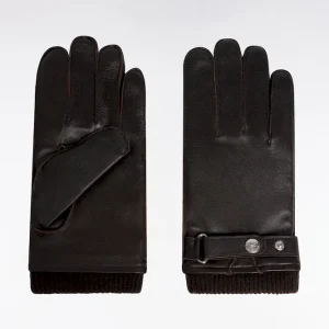 Gants en cuir marron