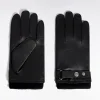 Gants en cuir noirs