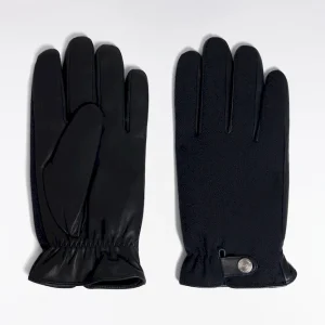 Gants cuir et chevrons marine