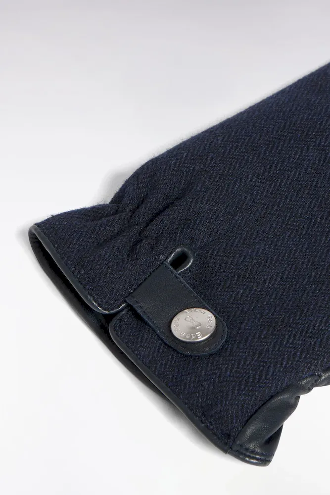 Gants Cuir Et Chevrons Marine