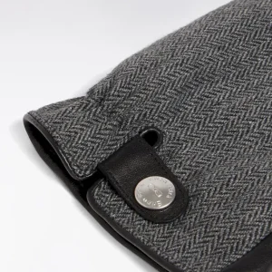 Alternative view of Gants cuir et chevrons noirs