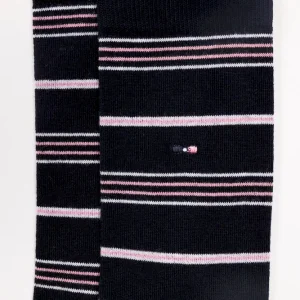 Alternative view of Lot de deux paires de chaussettes en coton stretch mélangé marine unies et rayées