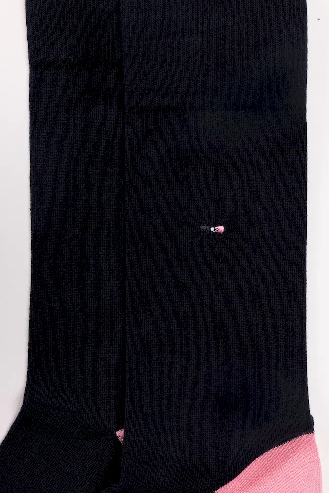 Lot de deux paires de chaussettes en coton stretch mélangé marine unies et rayées – Bild 3