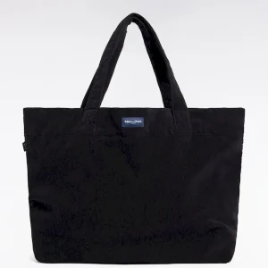 Sac cabas en velours côtelé noir