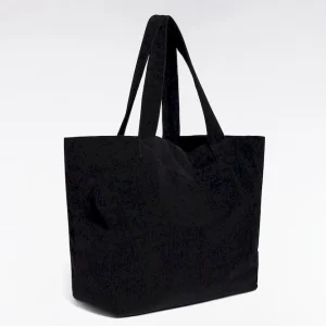 Alternative view of Sac cabas en velours côtelé noir