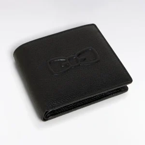 Alternative view of Portefeuille format italien en cuir grainé noir