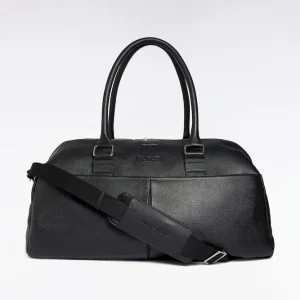 Sac de voyage en cuir grainé noir