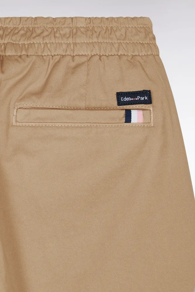 Pantalon Chino Sans Plis En Coton Stretch Camel