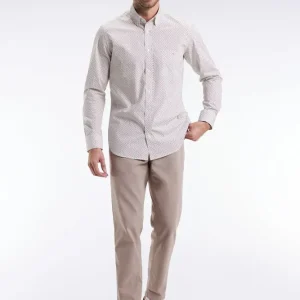 Pantalon chino sans plis en coton stretch beige clair