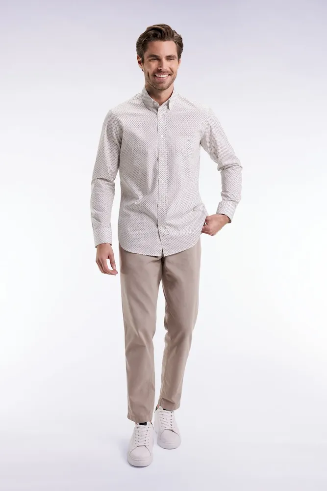Pantalon chino sans plis en coton stretch beige clair