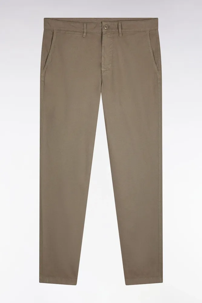 Pantalon chino sans plis en coton stretch vert olive – Bild 2