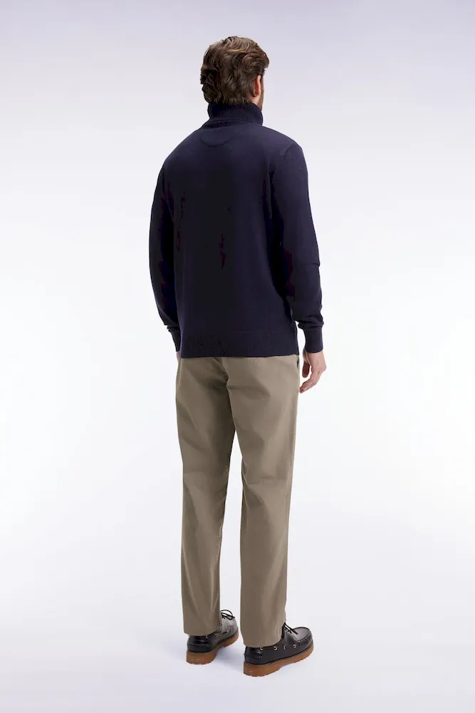 Pantalon chino sans plis en coton stretch vert olive – Bild 4