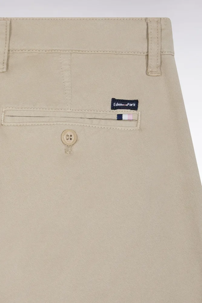 Pantalon chino sans plis en coton stretch beige – Bild 6