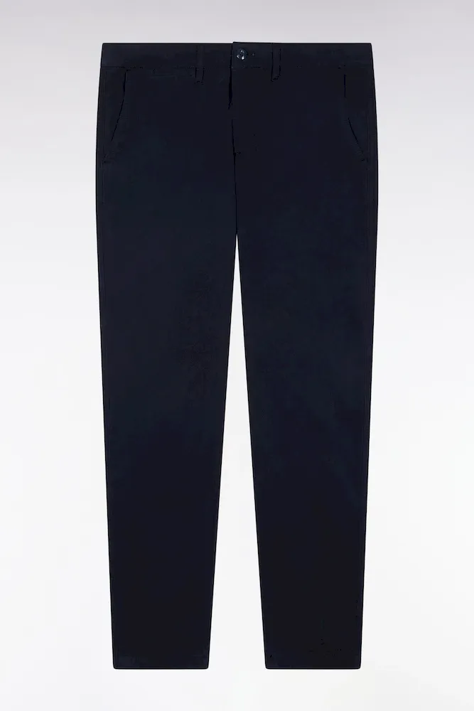 Pantalon Chino Sans Plis En Coton Stretch Marine