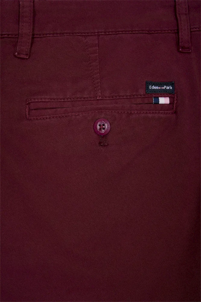 Pantalon chino sans plis en coton stretch bordeaux – Bild 6