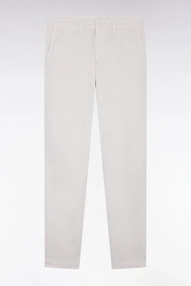 Pantalon Chino Sans Plis En Coton Stretch écru