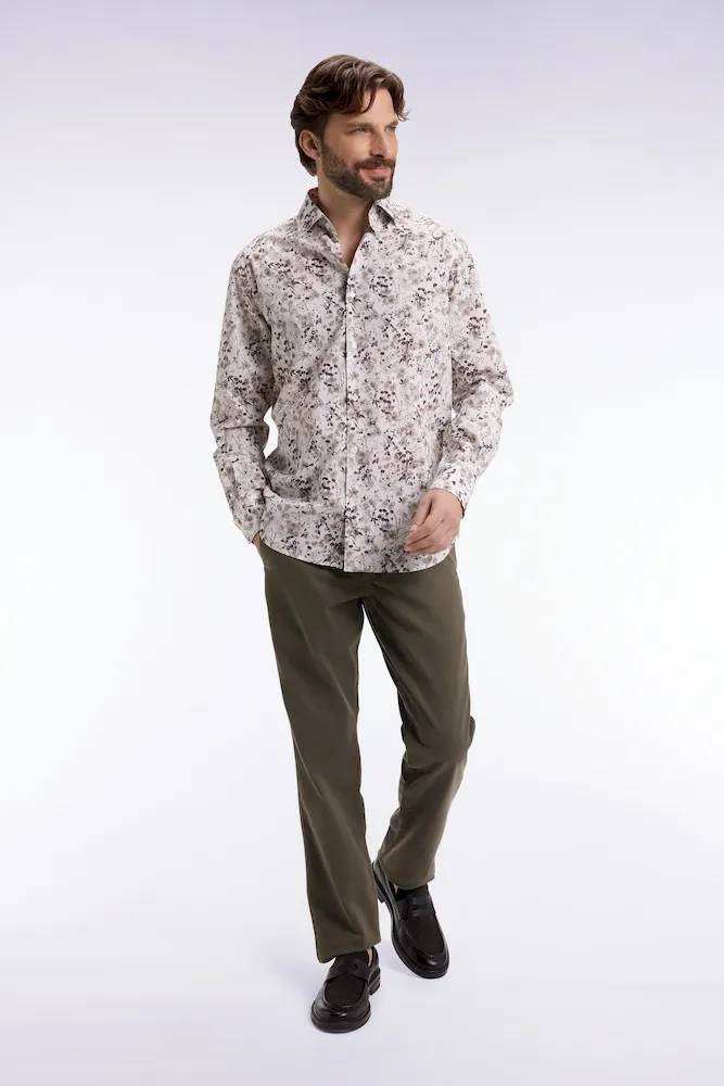 Pantalon chino sans plis en coton stretch kaki – Bild 3