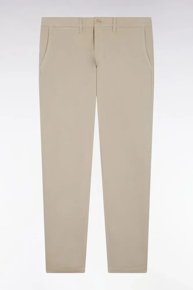 Pantalon chino sans plis en coton stretch beige – Bild 2