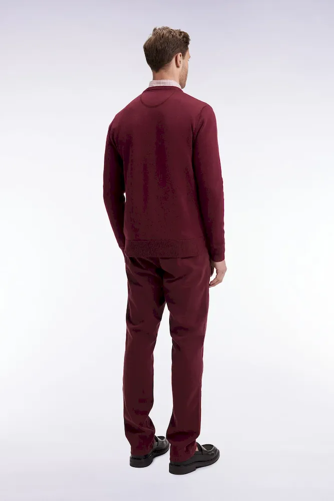 Pantalon chino sans plis en coton stretch bordeaux – Bild 5