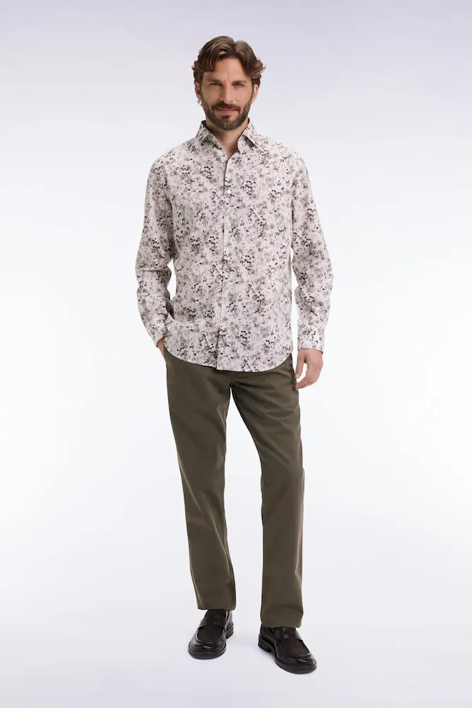 Pantalon chino sans plis en coton stretch kaki