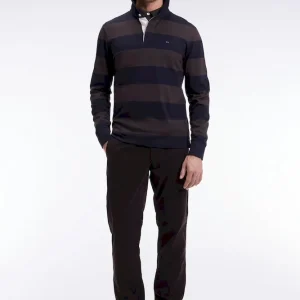 Pantalon chino sans plis en coton stretch marron