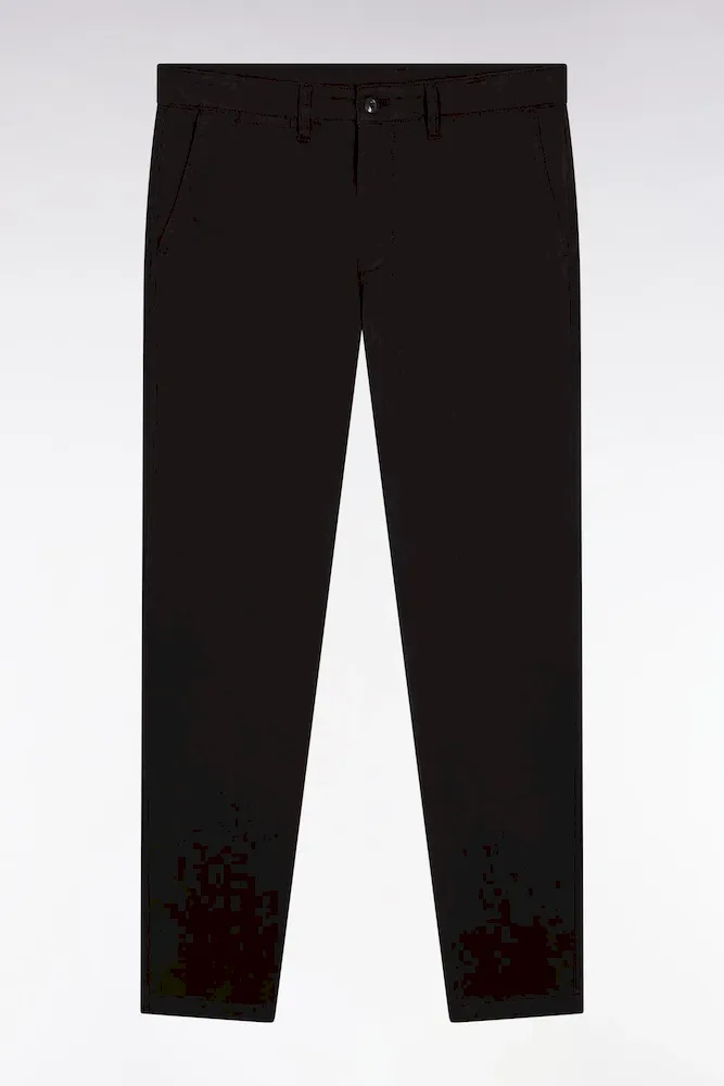 Pantalon Chino Sans Plis En Coton Stretch Marron