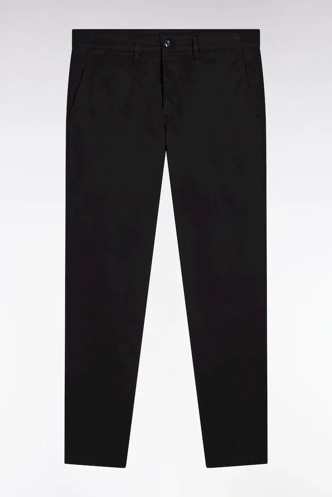 Pantalon Chino Sans Plis En Coton Stretch Noir