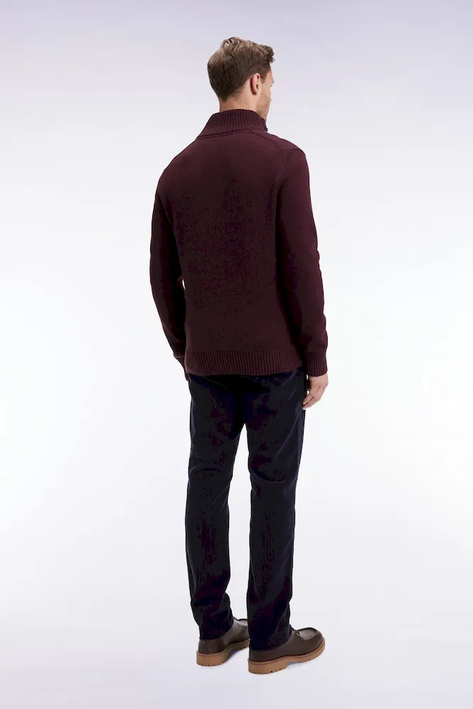 Pantalon chino sans plis en velours stretch marine – Bild 4