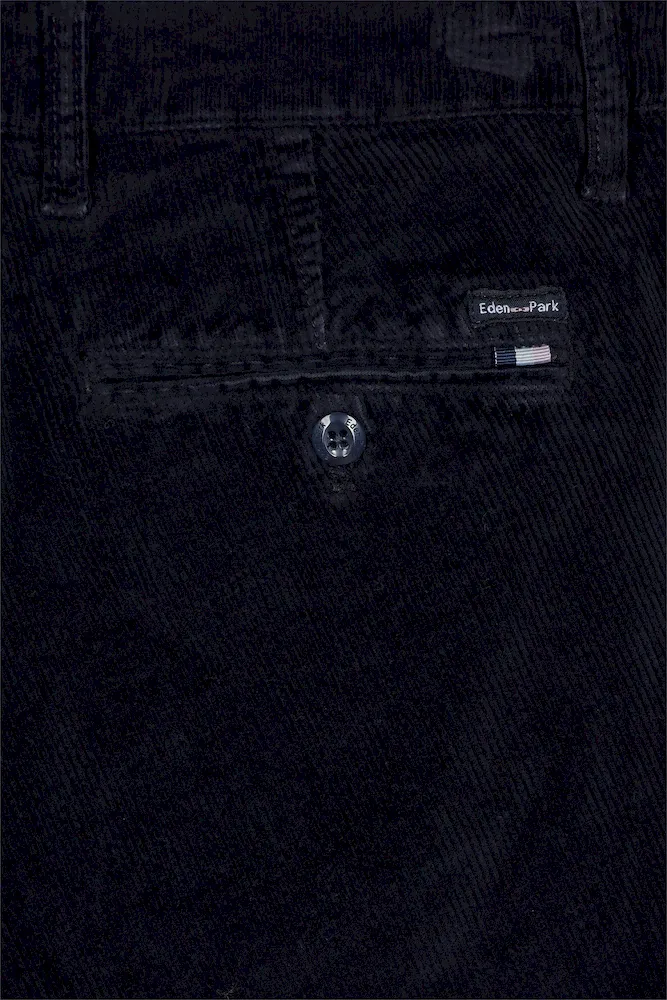 Pantalon chino sans plis en velours stretch marine – Bild 6