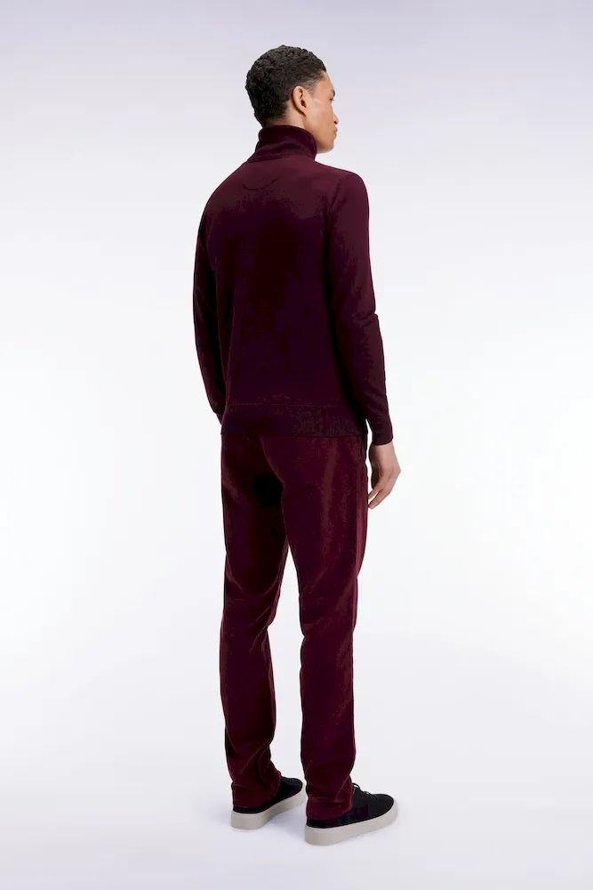 Pantalon chino sans plis en velours stretch bordeaux – Bild 5