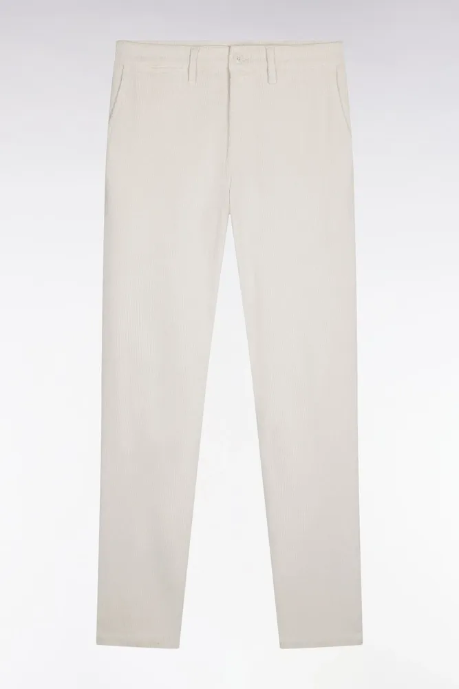 Pantalon chino sans plis en velours stretch écru – Bild 2