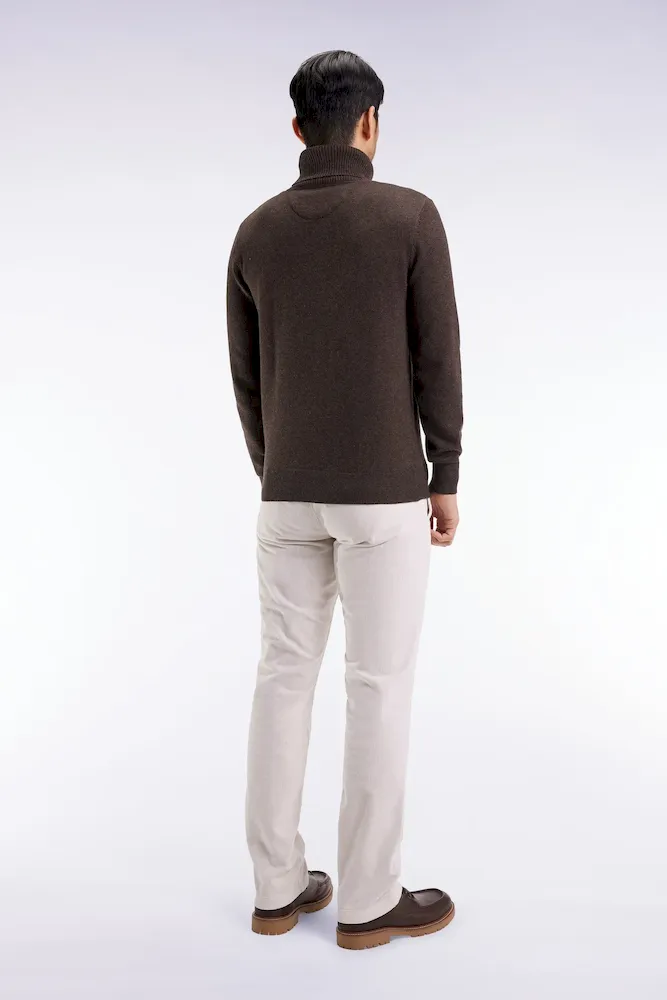 Pantalon chino sans plis en velours stretch écru – Bild 5