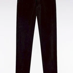 Alternative view of Pantalon chino sans plis en velours stretch marron foncé