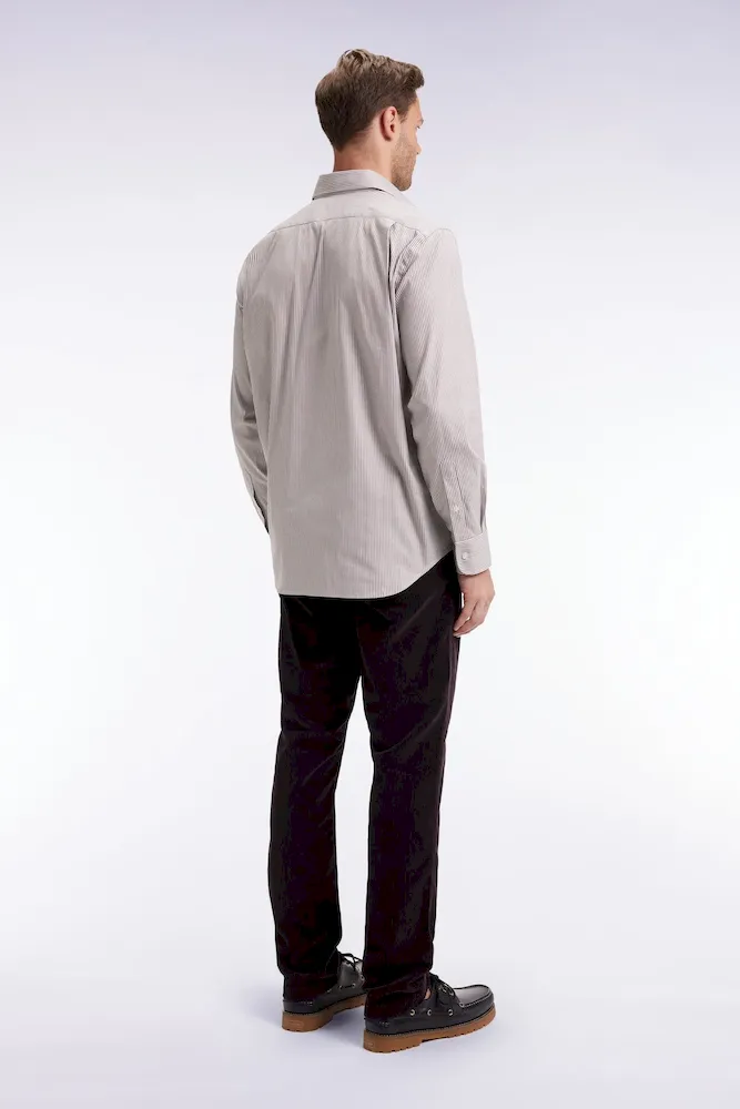 Pantalon chino sans plis en velours stretch marron foncé – Bild 5