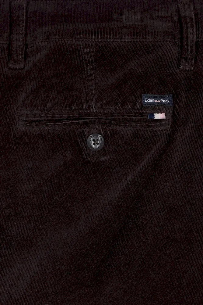 Pantalon chino sans plis en velours stretch marron foncé – Bild 6