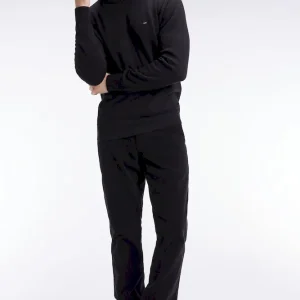 Pantalon chino sans plis en velours stretch noir