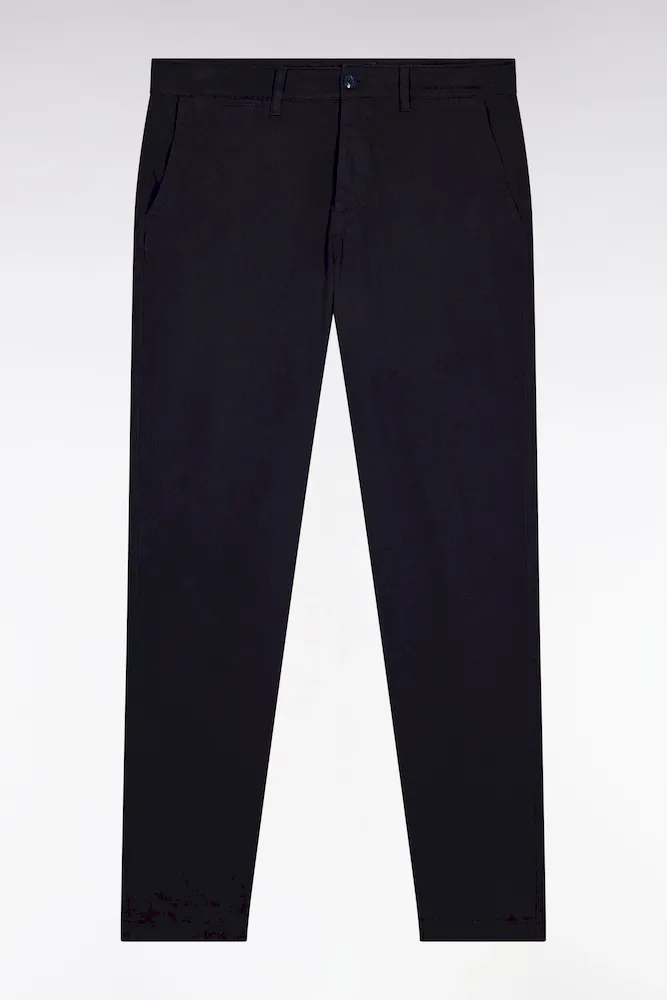 Pantalon Chino Sans Plis En Coton Piqué Stretch Marine